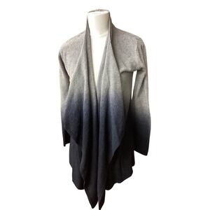 Barefoot Dreams CozyChic Cardigan Shawl Collar Ombre Gray Black Size S M